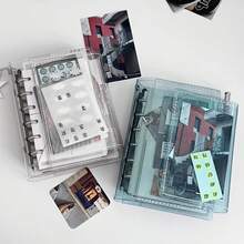 A7 Transparent Loose-Leaf Binder Notebook, Sticker Book, Blank Pages, Transparent Loose-Leaf Notebook, Sticker Notebook, Three-Fold Soft Cover Notebook, PVC Transparent Replaceable Pages, Large Capacity Portable Loose-Leaf Binder, Suitable For Photo Albums, DIY And Sticker Storage - A7 - View 1
