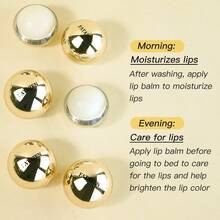 FATAZEN Portable Gold Spherical Lip Balm, Natural Plant Oil Extract, Deep Moisturizing, Reduces Lip Lines, Brightens Lips, Softens Dry And Cracked Lips, Daily Lip Care - Honey - View 1