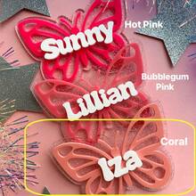 Butterfly Backpack Name Tag Personalized Keychain For Kids Name Bag Tag Custom Lunch Box Butterfly Theme Keychain For Kids Acrylic Backpack - Butterfly Pendant - View 13