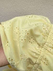 Vestido de línea A con cintura ajustada, diseño de volantes con lazo y volantes en el bajo, camisola de vacaciones - Burdeos - Ver 7