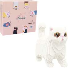 Larcele Micro Animal Bloques de Construcción Set, Mini Kit de Juguete de Ladrillos de Construcción de Bricolaje 1191 Piezas KLJM-05 (Gato, Modelo 1979) - Gato Scottish Fold - Ver 13