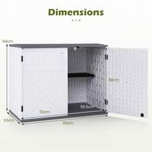 HDPE Horizontal Outdoor Storage Shed Waterproof Lockable Tool Box For Garden Tools Lawn Mower With 3-Level Adjustable Shelf - A - View 3
