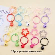 20Pcs Colorful Pentagram Bell Charms, Mini Star Bell Pendants For DIY Keychain, Bag Backpack Earphone Case Jewelry Making Supplies - Small Bell Keychain - View 50