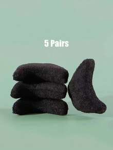 Gorros de dedos de algodón rizo súper suave, insertos de media talla de esponja, agarre de tacón para mocasines de tacón alto, protección contra la fricción de los dedos, unisex - Negro - Ver 8