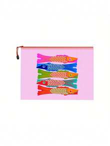 Waterproof Beach Makeup Bag, Colorful Fish Pattern, Ocean Theme Large Capacity Transparent Cosmetic Bag, Nylon Zipper, Lightweight Sun Protection Storage Bag, Portable Travel Organizer, Multi-Functional Storage Bag, Suitable For Swimming, Beach, Diving, Daily Use - Multicolor - View 15