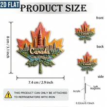 1pc/2D Flat, Canada Maple Leaf Shaped City Landmark Magnetic Fridge Magnet, Travel Souvenir Home Decor Acrylic Fridge Magnet, Kitchen Cabinet Refrigerator Decoration Magnetic Sticker, Cross-Border Hot-Selling Creative Gift, Kitchen Decoration, Decorative Style, Holiday Atmosphere Essential - A - View 8