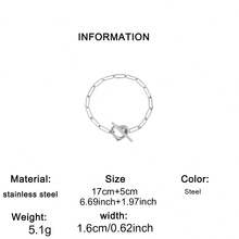 1 Peça Pulseira Feminina de Aço Inoxidável com Fecho OT, Estilo de Pulseira Fina com Corrente de Elos Retangulares, Núcleo de Fecho em Forma de T com Coração Oco, Estilo Minimalista de Luxo Francês Ins, Cor Dourada, Não Oxida e Não Desbota, Adequada para Uso Diário, Compras, Encontros, Viagens, Perfeita como Presente de Acessório de Atmosfera Suave para Aniversário, Dia dos Namorados, Melhor Amiga, Namorada - Pulseira - Visão 9