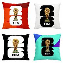 FIFA كيس وسادة ديكور منزلي لمشجعي كأس العالم 2026 في الولايات المتحدة وكندا والمكسيك، طباعة أحادية الجانب، هدية من منتجات كرة القدم - A - مشاهدة 1