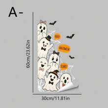 2/1pc Halloween Static Window Cling Set, Removable & Reusable Vinyl Glass Stickers, Cute Cartoon Ghost Bat Spider Web Boo Trick Letter Waterproof Window Decals, Bedroom Glass Door Shop Window Halloween Party Decoration - Multicolor - View 12