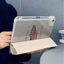 1pc Vintage Racing Pattern Tablet Protective Case 3+Y Fold Multi-Angle Magnetic Stand Tablet Case With Pen Slot And Auto Sleep/Wake Function Compatible With IPad Pro/Air, Pad 5/6/21, Pad, MatePad, Honor Pad - Multicolor - View 6