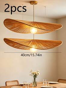 1pc Or 2pcs Handmade Woven Lampshade, Hot-Selling Lampshade, (Specific Size Is Marked On The Product Image, Based On Standard Size) Suitable For Home Lighting Decoration, Replacement Lampshade, - Semicircle - View 15
