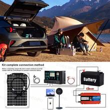 Kit Completo de Sistema Solar SOECOPO 6000W Inversor 12V DC a 110V/220V AC Panel Flexible Controlador 100A Fuera de Red para Hogar RV Camping - SEP-20K-D6000 - Ver 10