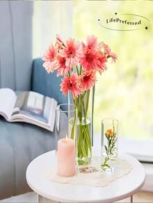 Matryoshka-Style Cylindrical Glass Vase Set, Hurricane Candle Holder, High Transparency Vase (Suitable As Table Decor), Applicable For Wedding Anniversary Events, Home Table Decor, Room Decor, Vase, Glass Vase - A - View 6