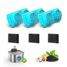 Cat Water Fountain Replacement Filter, Suitable For 3.2L/108oz Automatic Pet Water Fountain, Equipped With Quadruple Filtration System, Compatible With Stainless Steel Gravity Pet Water Fountain, High Cost-Effective Cat Filter Set - Multicolor - View 11