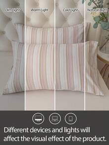 1pc 100% Polyester, Textured Crinkled, Embossed Pattern, Super Soft Fabric Print, Envelope Pillowcase, No Insert, Suitable For Bedroom, Hotel, Dorm - Multicolor - View 4