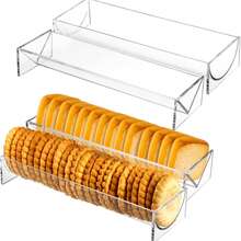 1/2 Packs Cracker Tray For Serving, Acrylic Biscuit Stand Cracker Server Holder, Rectangular Clear Food Display Holder For Countertop, Home, Wedding Events, Parties And Events - View 11