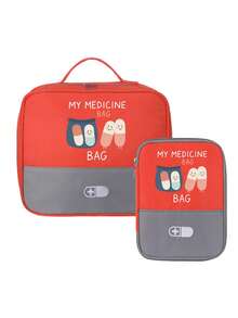 Portable "My Medicine Bag" Pill Pattern Medical Pouch, Compact First Aid Kit, Convenient Medical Storage Bag For Travel & Home Use, Small Medicine Bag, Emergency Pack, Multiple Colors Available, Essential Medical Accessory For Health-Conscious People, Daily Health Management Organizer - Multicolor - View 31