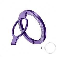 Magnetic Ring Holder 2-Section 1pc Magnetic Bearing Ultra-Light Ultra-Thin Strong Adsorption 360° Rotation Wall-Mount Universal Foldable Phone Stand Alloy Material Portable Creative Desktop Live Streaming Slouchy Bracket Hands-Free Suitable For Office Kitchen Shower Bedside Gym Car - Multicolor - View 12