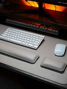 Soft Leather Keyboard Wrist Rest With Memory Foam, Easy Typing Pain Relief, Computer Laptop Home Office Keyboard Mouse Pad Set - View 5
