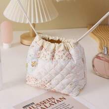 Bolsa de maquillaje con cordón en relieve, bolsa de maquillaje con cordón de gran capacidad, bolsa de almacenamiento multifuncional. También incluye una bolsa de aseo, monedero, bolsa de maquillaje cuadrada de gran capacidad, bolsa de cuidado de la piel, bolsa de aseo, artículos esenciales de viaje y artículos esenciales para el dormitorio. - Multicolor - Ver 16