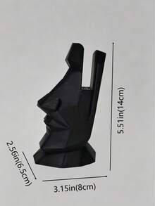 Geometric Face Glasses Holder 3D Printed Moai Statue Fashion Glasses Storage Rack Desktop Decor Ornament Creative Gift Desktop Fashion Glasses Display Stand - Black 1pc - View 7