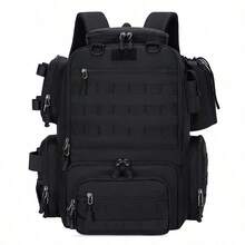 Multifunctional Durable Tactical Fishing Backpack With Rod Holder, Large Capacity Multi-Purpose Fishing Gear Storage Bag, Waterproof MOLLE Equipment Bag, Breathable Mesh Back And Shoulder Straps, Side Water Bottle And Pliers Pockets, Suitable For Hiking, Camping, Cycling, Travel - Multicolor - View 15