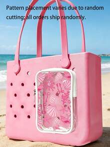New Ocean Shell Pattern Bogg Beach Phone Bag (Includes Starfish & Shell Pattern) - Accessory, Phone Bag, Toiletry Bag; Essential For Travel And Outings, Can Be Used As Decorative Charm - Multicolor - View 8