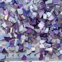 120g Mixed Color Asymmetric Trapezoid Glass Mosaic Tiles, Handmade DIY Mosaic Craft Supplies For Picture, Vase And Home Decor - A - View 3