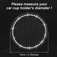 2pcs/1pc/4pcs - Rhinestone Decor Non-Slip Car Cup Holder Coasters - Rhinestone Mesh Coaster - View 3