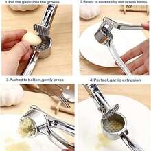1pc Aluminum Alloy Handheld Garlic Presser Kitchen Tool, - A - View 8