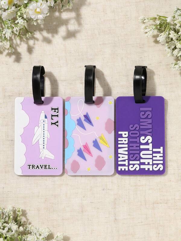 1/2/3/6/8pcs 3D Silicone Luggage Tags, Travel Suitcase Labels, Travel Accessories, Ideal Gift For Her, Travel Backpack, Travel Bag, Luggage, Travel Gear, Back To School Luggage Tags, Travel Accessories, Travel Essentials, Beach Summer Vacation Travel Storage Bag, Back To School Backpack, Study Accessories, Study Supplies