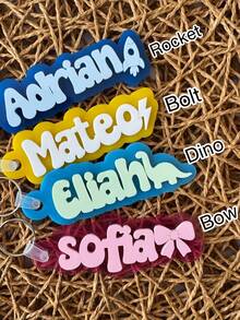 Backpack Name Tag Personalized Keychain For Kids Name Bag Tag Custom Lunch Box Keychain Personalized For Kids Acrylic Backpack Tag With Icon - Cute Name Keychain - View 9