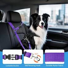 1-Pack Adjustable Pet Car Safety Belt - Available In 6 Colors, Durable And Easy To Wear, Suitable For Dogs/Cats While Traveling, Crash And Chew Resistant, Suitable For Small/Medium/Large Pets - Multicolor - View 5