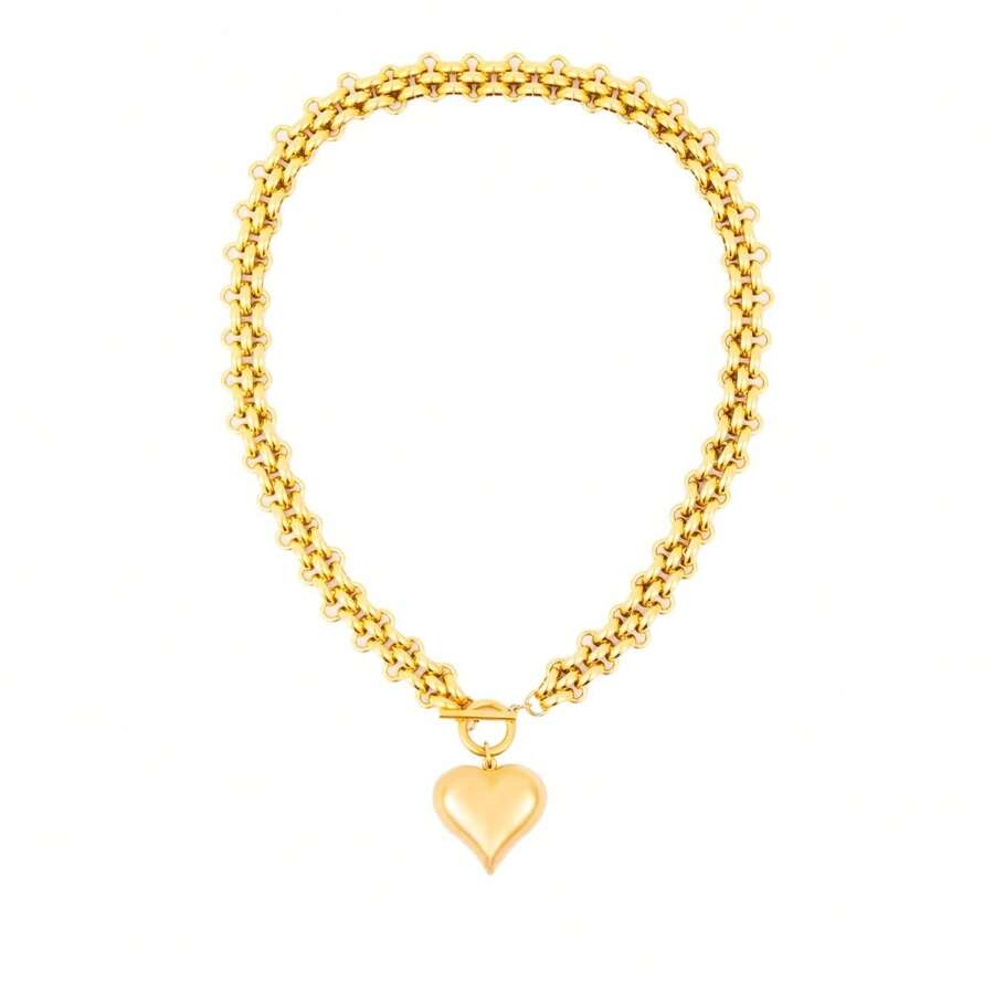 Thick Gold Necklace For Women, Necklace, Heart Necklace, Necklace, Gold Starfish Necklace, 18k Gold Plated Necklaces, Jewelry Gift For - 心形 - 查看 1