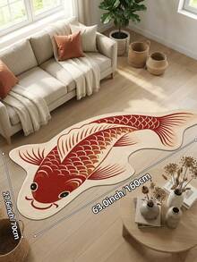 DAJIANG 1 buah Karpet 3D Ikan Koi, Karpet Ruang Tamu/Lorong, Cocok untuk Kamar Mandi, Dapur, Luar Ruangan, Dalam Ruangan, Lorong, Kamar Tidur, Ruang Keluarga, Alas Samping Tempat Tidur, Dapat Dicuci dengan Mesin, Mudah Dibersihkan, Alas Anti Selip, Aksesori Rumah Penting - MultiWarna - View 12