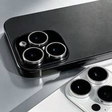 適用於 iPhone 17pro Max/16pro/15pro/AIR 的刻印鏡頭保護膜，銀色亮面鋼化玻璃鏡頭蓋，AR 防刮膜 - 彩色 - 查看 7