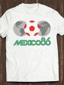 Camiseta unisex estampada, 100% algodón, corte holgado, diseño informal, perfecta para vacaciones de verano en la playa, uso diario informal y estilo urbano,camisetas para hombre,playeras - Blanco - Ver 1