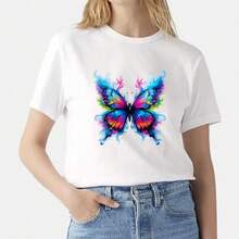 1/2/3 Stücke Farbverlauf Neon Wassernebel Strass Schmetterling Transferaufkleber | Traumhafte bunte DIY Bügelaufkleber, geeignet für Damen T-Shirts, Kleider, Leinwandtaschen - Mehrfarbig - Übersicht 7