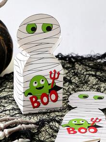 3/6pcs Cartoon Halloween Vampire Mummy Gift Boxes, 3 Different Pattern Candy Boxes, Halloween Party Snack Packaging Boxes, Trick Or Treat Gift Boxes, Holiday DIY Party Gift Packaging Boxes - View 9