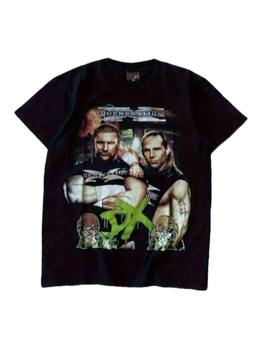 Vintage-Wrestling für Männer T Hemd - Schwarzes klassisches Hardcore-Champion-Muster T Hemd - Vintage-Wrestling-Bekleidung in normaler Passform - Maschinenwaschbar - Ideale Geschenkideen,Exquisiter Stil, atmungsaktiv, leicht und lässig.2026Neues Modell T Hemd,Atmungsaktives Stretchgewebe,Geeignet für die Sommerfreizeit T Hemd,Maschinenwaschbar,Geeignet für den Außen- und Heimgebrauch.,T Hemd,Musterdruck,Bequemer Stoff. - Schwarz - Übersicht 1