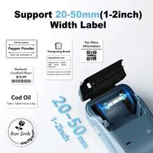 Niimbot B1 Label Printer, 2-Inch Large Waterproof Labels, Suitable For Office/Commercial/Enterprise/Home, Price Labels, Gray/Blue/Bright Blue Printer - Multicolor - View 5