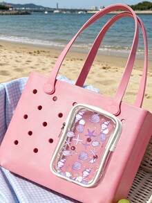 New Ocean Shell Pattern Bogg Beach Phone Bag (Includes Starfish And Shell Pattern) - Accessory, Phone Bag, Toiletry Bag; Essential For Travel And Outings, Can Be Used As Decorative Charm - Multicolor - View 4