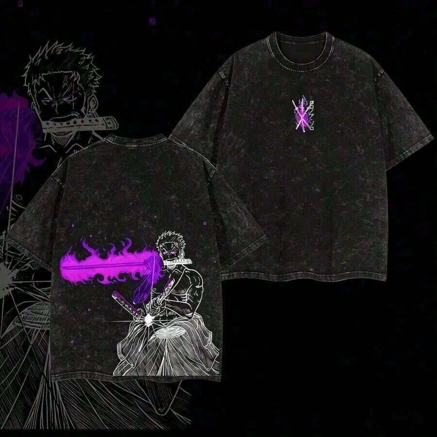 Summer, Women's Graphic T-Shirts, 100% Cotton Y2K Graphic T-Shirts, Men's Plus Sizes S To 5XL, Summer T-Shirt, Oversized Fit, Please Order 2 Sizes Larger. - 黑色 - 查看 1