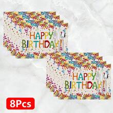 1件/4件/6件裝 家居裝飾 生日快樂圖案印花亞麻餐墊 四季適用 適合餐桌 可水洗 餐墊杯墊 廚房餐墊 家居用品 廚房用品 餐桌裝飾 - 彩色 - 查看 17