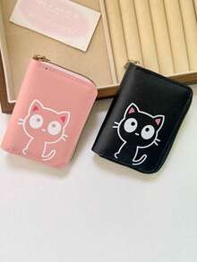 Cartoon Cute Cat Coin Purse With Multiple Card Slots And Zipper - Cat - View 4