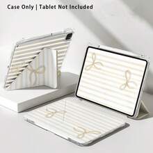 Striped, Bowknot Pattern Painted Effect Acrylic Crystal Tablet Protective Case With Stand, Compatible With Huawei Matepad SE 11/Matepad 11/Matepad Pro 11in,12.2in/Matepad Air 12in, Compatible With Honor Pad 8/9/10, Honor GT 11.5inch/X7/X8A/X9/X8Pro/X9Pro/V9/V8 Pro, Apple 10th Generation/ 11 2025 (A16), A9/A9+/A11/S11/S10 FE - Style 15 - View 8