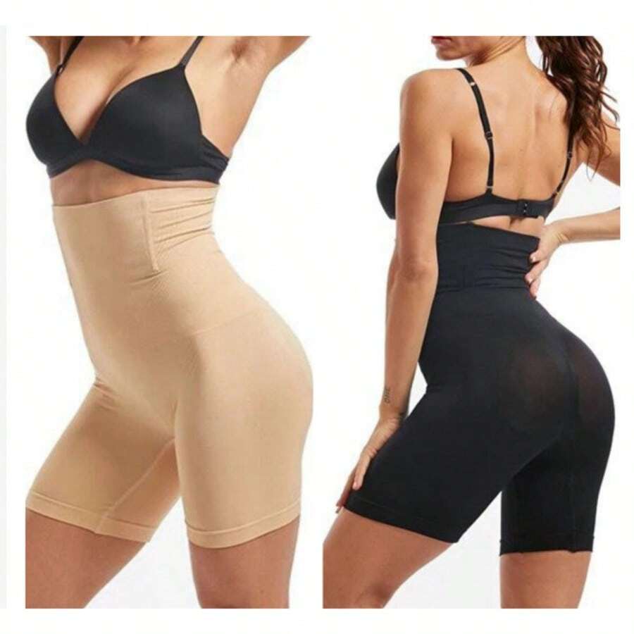 3 Shorts modelador longo cinta com paletas encolhe barriga - Três Peças Multicolorido - Visão 1