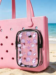 New Ocean Shell Pattern Bogg Beach Phone Bag (Includes Starfish And Shell Pattern) - Accessory, Phone Bag, Toiletry Bag; Essential For Travel And Outings, Can Be Used As Decorative Charm - Multicolor - View 2