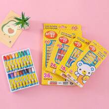 3 piezas de crayones de pastel al óleo con dibujos animados, 12 colores 18 colores 24 colores 36 colores, crayones de cera para pintura y arte - Multicolor - Ver 1