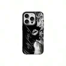 1 buah Casing Ponsel Bahan TPU Motif Kucing & Bunga Lili dengan Kutipan Cinta, Kompatibel dengan iPhone 17 Pro Max/17/16 Pro Max/15/13/12/11/ S20 FE/A15/S24/A55/ Note 11/Note 12/Note 13 Pro, Pelindung Lembut Anti Jatuh Cakupan Penuh - Hitam - View 5